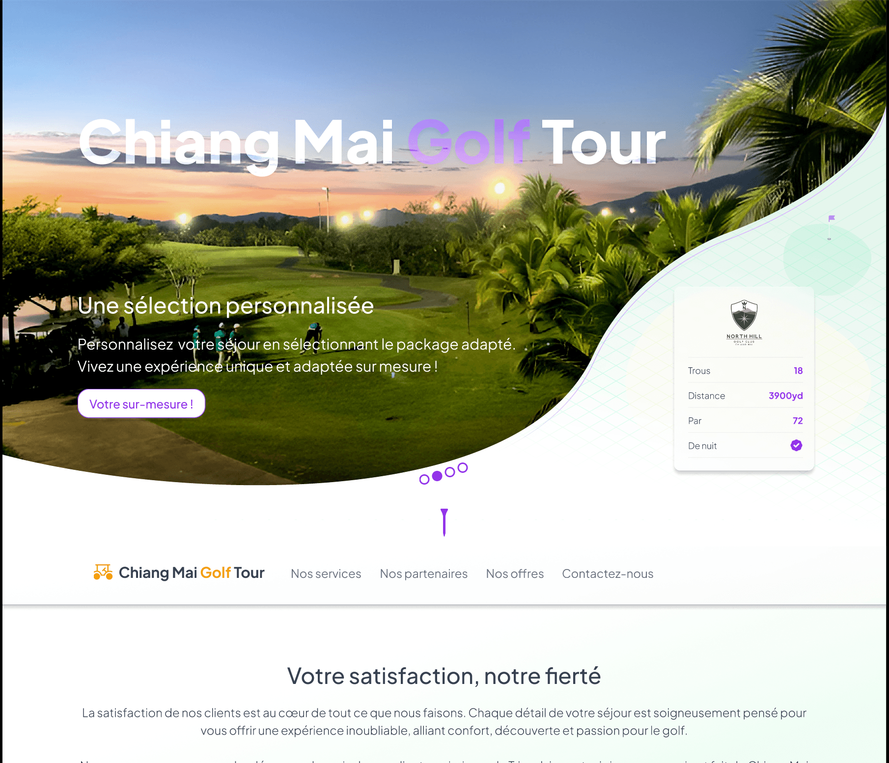 Chiang Mai Golf Tour — client website screenshot