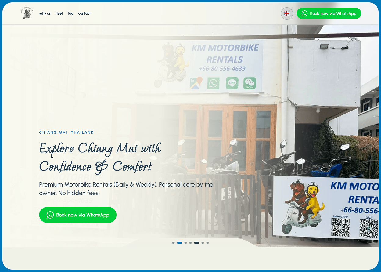 KM Motorbike Rentals — screenshot